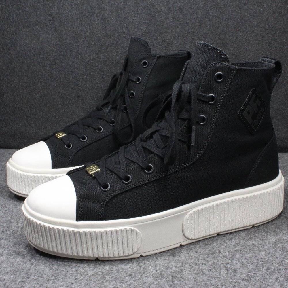PF Flyers Allston Women’s Sneakers Black High Top Platform Canvas Womens Size 10
